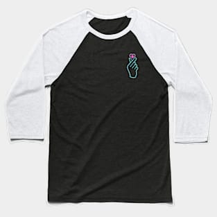 Korean finger heart neon Baseball T-Shirt